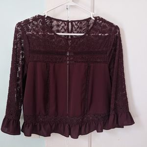 Sheer dark red/burgundy top